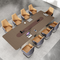 Table de réunion ergonomique de luxe 3.6m LED de Foshan Furniture convertible nouveau Design moderne Durable 10 places bureau de direction