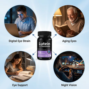 Ausreson Lutéine Vitamine Supplément Capsules Myrtille Lutéine Soin des Yeux Santé Visuelle Bêta-carotène Lutéine et Zéaxanthine Capsule - Product Image 3