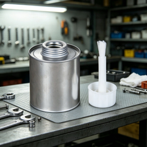Empty PVC <b>Cement</b> Glue Tin Can with Brush Round Metal Tin Can for Solvent Adhesive Packaging - Product Image 2