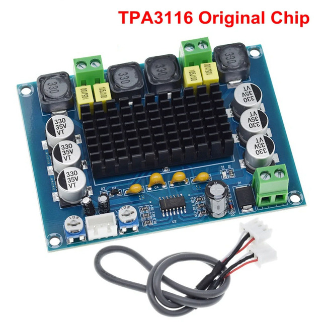 DC 12V 24V 120W*2 TPA3116 D2 Dual Channel digital Power audio amplifier board Original Chip good
