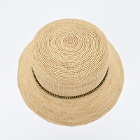 Sombreros de Paja Natural Personalizados, Sombreros Cloche de Rafia de Lujo para Mujer, Sombrero de Pesca, Sombrero de Playa, Sombrero de Paja Tejido a Crochet