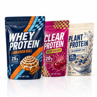 Sachets d'emballage personnalisés pour poudre de créatine monohydrate, suppléments nutritionnels pour l'énergie musculaire, protéines, Doypack, sachets à fond plat