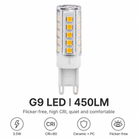 Ampoule LED G9 3,5W 220-240V Céramique PC 450LM 2700K/6000K 360° Sans Scintillement Remplacement Halogène pour Lustre CE LVD RoHS Résidentiel