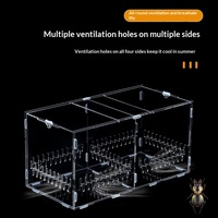 Boîte en acrylique pour reptiles, boîte d'élevage pour araignées, lézards, geckos, petit réservoir écologique, boîte de présentation transparente pour reptiles