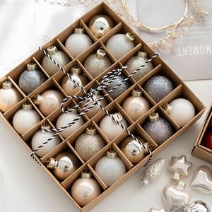 Ornements de Noël en verre de luxe, boules rondes suspendues modernes, sérigraphiées, fabriquées à la machine, ensemble de haute qualité dans une boîte - Product Image 4
