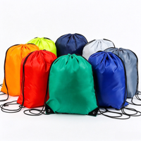 Sac à cordon en polyester, sac à dos en nylon avec cordon, sac à cordon vierge personnalisable avec logo, sac de shopping en gros pour promotion