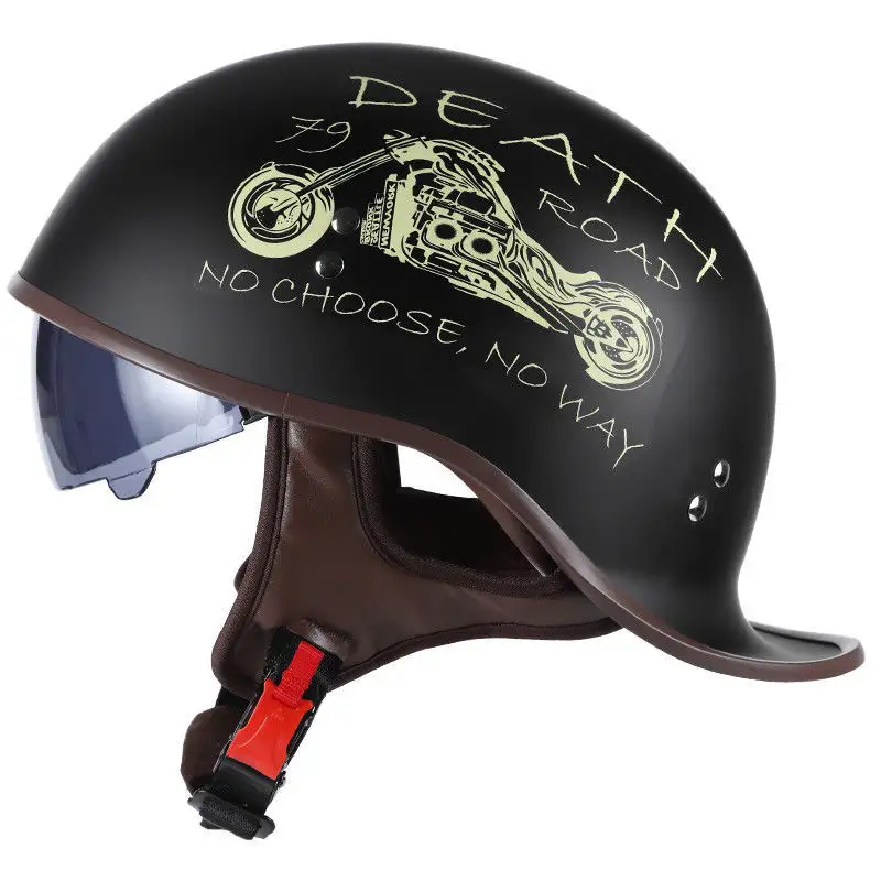 Casco de motocicleta harley, medio casco adecuado para motocicleta harley, medio casco de motocicleta
