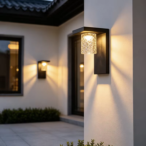 โคมไฟติดผนัง LED สแตนเลสสีขาวนวล สำหรับวิลล่า ลานบ้าน สวน และระเบียง ไฟภายนอกอาคาร - Product Image 1