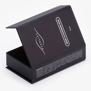 Матовая черная жесткая картонная бумага с логотипом на заказ, Магнитная крышка, упаковка в подарочную коробку