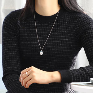 Hot Selling Trendy Claw Setting Pendant <b>Necklace</b> Best Valentine's Day Gift for Women with Brass and Zircon Link Chain - Product Image 4