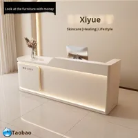 Comptoir de bar laqué moderne simple Bureau d'accueil pour salons de beauté Cliniques médicales/dentaires Vêtements écoles/hôpitaux Bois