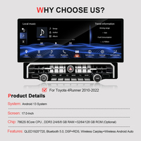 Navihua Radio mobil 17 inci, Headunit Radio Video Multimedia Monitor GPS navigasi Carplay untuk Toyota 4Runner 2010-2022 peningkatan baru