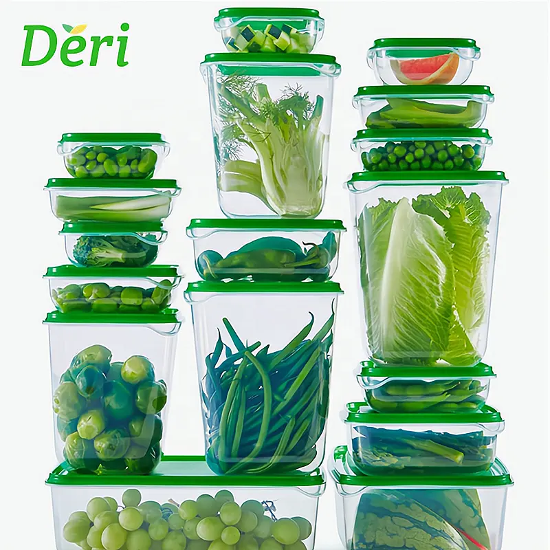 17 PCS Set Pantry Organization Air Tight BPA Free Easy Open Lids Cereal Storage Box Seal Pot Dry Food Storage & Containers