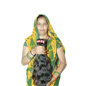 Extensiones de cabello humano de trama a granel de la India, estilos ondulados de cuerpo recto alineados con cutícula, venta al por mayor, procesamiento químico de Temple Virgin - Product Image 1