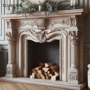 Chất Lượng Cao Nhà Máy Trực Tiếp Giá Úc Thiết Kế Tay Khắc Tình Trạng Bằng Đá Cẩm Thạch Tự Nhiên Đá Lò Sưởi Lò Sưởi Mantel Surround - Product Image 6