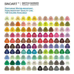 Rotuladores de doble punta de calidad para artista, marcadores de 120 colores personalizables lcohol, base NK - Product Image 4