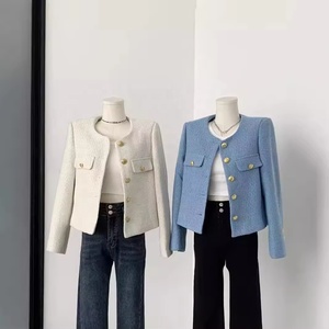 <span class=keywords><strong>Manteau</strong></span> court coréen élégant pour <span class=keywords><strong>femme</strong></span> avec boutons décontractés, coupe ample, en stock pour l'hiver - Product Image 2