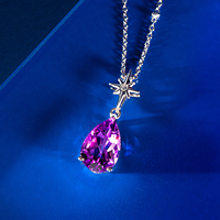 Collier pendentif en argent sterling 925 en forme de goutte d'eau, cadeau de luxe pour femmes, améthyste, à porter tous les jours
