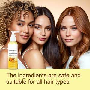 Champú de Cúrcuma 200ml Nutritivo para el Crecimiento del Cabello, Uso Diario, Cabello Seco y Encrespado - Product Image 4