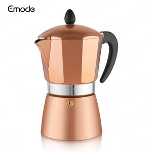 Emode Alta Qualidade Cafetera Italiana De Alumínio Stovetop Espresso Maker De Cobre De Alumínio Cor Café Moka <span class=keywords><strong>Pot</strong></span> - Product Image 6