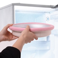 Machine à rouler la crème glacée instantanée ronde, machine à rouler la glace, à faire soi-même, poêle à yaourt, Mini plaque de glace de refroidissement rapide