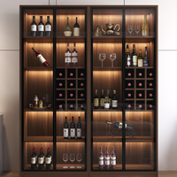 Armoire à vin moderne de luxe avec cadre en aluminium et portes en verre pour salon