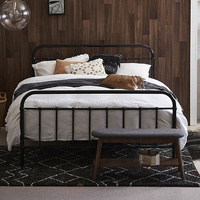 Cadre de lit en acier moderne, réglable et écologique, portable pour chambre à coucher, appartement, hôtel, école – Tailles complète et double