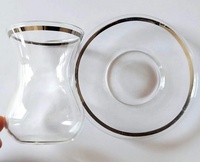 Luxuriöse Individuelle Borosilikatglas Hitzebeständige 3oz/200mL Eierförmige Teetassen & Untertassen für Türkischen Kaffee