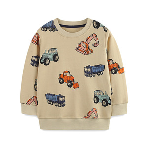 Nuovi Arrivi: <span class=keywords><strong>Felpa</strong></span> Casual per Ragazzi Autunno 2026, Top in Cotone a Maniche Lunghe con Stampa Auto alla Moda, Abbigliamento per Bambini - Product Image 1