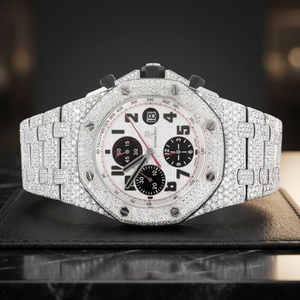 Reloj de Hombre de Alta Calidad en Acero Inoxidable con Moissanita DEF de Laboratorio, 40mm, Cristal de Zafiro Cuadrado, Estilo Hip Hop, Caja con Gemas Incoloras - Product Image 3