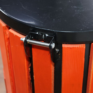 Outdoor Round Stainless Steel Waste <b>Bin</b> 35x80 With <b>Lid</b> For Park Street Use - Product Image 1
