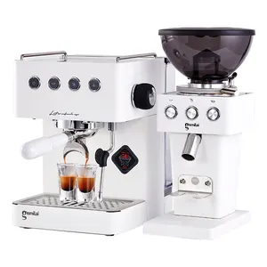 Gemilai CRM3005G Mesin kopi, pembuat kopi Italia terbaik, mesin kopi espresso otomatis manual kecil untuk rumah kantor