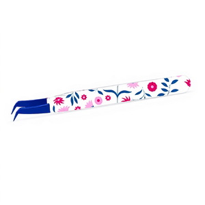 Pinzas Quirúrgicas Ijrak con Diseño Floral, Duraderas, con Puntas Suaves Azules, Acero Inoxidable de Precisión para Extensión de Pestañas - Product Image 1
