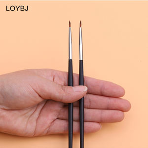 Logotipo personalizado Ceja fina Sombra de ojos Corrector Cosmético Detalle de manchas Pinceles de maquillaje Delineador de ojos plano súper fino Mango Bálsamo labial - Product Image 5