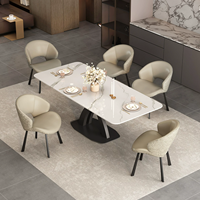 Chaise de salle à manger en cuir moderne - Empilable, stable, légère, durable, écologique pour la maison, le bureau et les salons