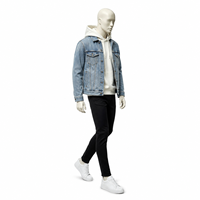 Mannequin Homme Corps Entier Réaliste avec Visage, en Fibre de Verre, pour Affichage de Vêtements, Postures Debout et Marche, Idéal pour Magasin de Vêtements Masculins