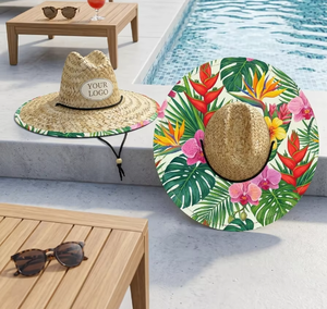 Visière en paille mexicaine personnalisable avec logo pour hommes, femmes, enfants et adultes – Accessoire de plage en paille naturelle pour l'été et les événements musicaux - Product Image 5