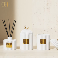 CH Vente en gros OEM Nouveau diffuseur à roseaux moderne et populaire de luxe en verre céramique Ensemble de décoration pour la maison écologique