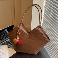 Sac fourre-tout grande capacité à imprimé léopard en PU avec bandoulière unique pour femme – Nouvelle collection 2026, tendance et décontracté