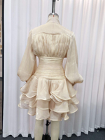 Robe 2026 Ramadan style bohème rétro, mini, col montant, boutons décoratifs, haut de gamme, 100 % polyester