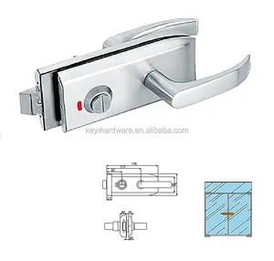 KG-22 Outside glass door lock with handle zinc alloy door lock pulling glass to wall door handle lock