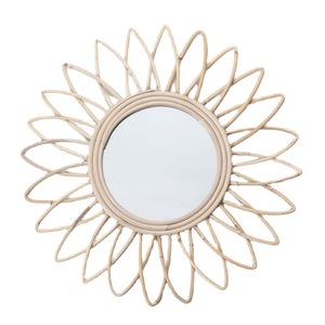 Nordic Style Woven Rattan <b>Mirror</b> Round <b>Wall</b> Mounted <b>Silver</b> Lens Decorative Hanging <b>Mirror</b> For Bedroom Hotel Homestay - Product Image 4