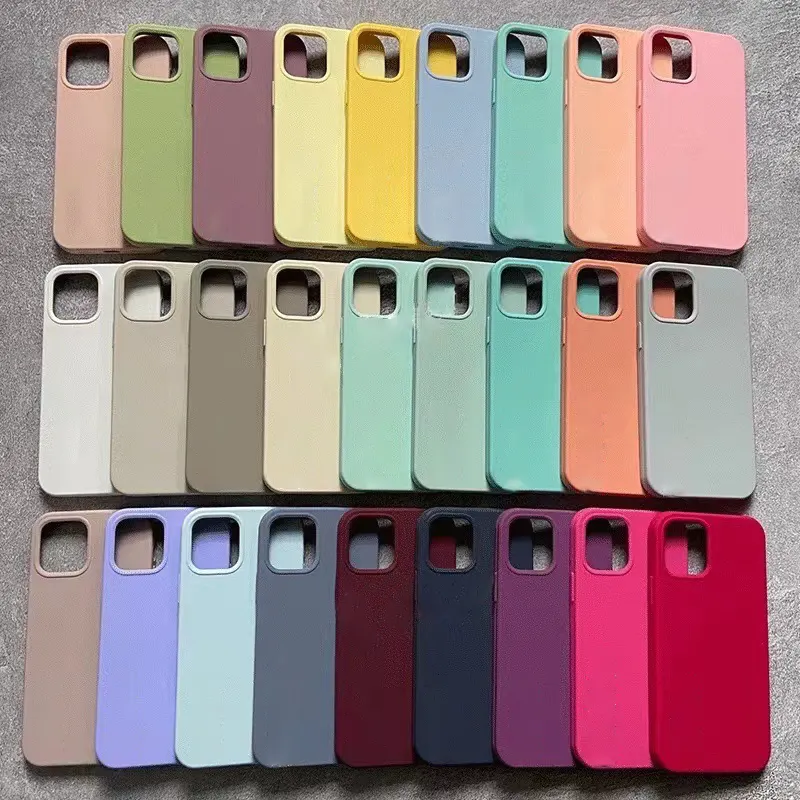 Original Liquid Soft Silicone Mobile Phone Case Cover Logo For iPhone 15 14 13 11 12 pro max XR XS MAX 7 8 Plus Custom Design