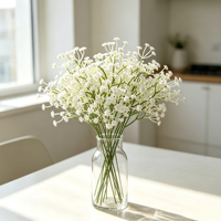 Fleur artificielle en gypsophile à tige unique, faite à la main, style nordique, pour décoration de mariage et de maison, arrangement floral