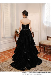 S2072N 2026 ชุดราตรีสีดำแบบไม่มี<span class=keywords><strong>สาย</strong></span>รัดไหล่ สไตล์หรูหรา โดดเด่น สำหรับพิธีบรรลุนิติภาวะ <span class=keywords><strong>ง</strong></span>านเลี้ยงประจำปี สอบศิลปะ  ทร<span class=keywords><strong>ง</strong></span>พอ<span class=keywords><strong>ง</strong></span>ฟู  ขายดีรุ่นใหม่ - Product Image 5