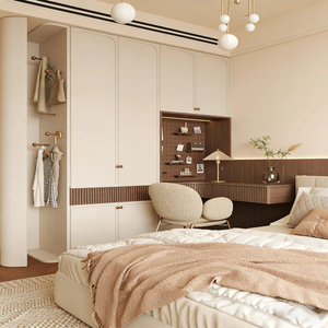 Armario de Dormitorio Tipo Vestidor, Estilo Vintage, Color Crema, Mueble de Almacenamiento Moderno para el Hogar - Product Image 2