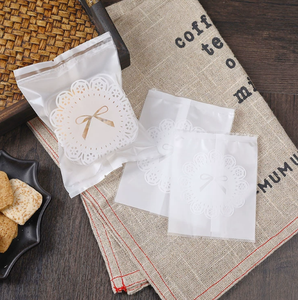 <b>Plastic</b> <b>Packaging</b> Bags White Bow-shaped Mooncake <b>Packaging</b> Bags, Semi-transparent Frosted Baking Bags in Stocks - Product Image 2