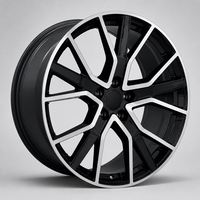 Nouvelle jante en alliage d'aluminium forgé 10 branches Y Split bicolore argent usiné noir brillant avec logo personnalisé 18-22 pouces