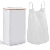 Panier à linge de grande taille de 100 L, panier à linge de 70 cm de haut avec poignée, panier à linge en tissu imperméable et pliable pour la chambre à coucher et la salle de bain