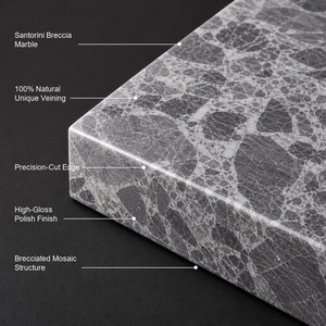 Frisch aus dem Steinbruch: Natürliche Breccia-Marmorplatte in <span class=keywords><strong>Santoro</strong></span>-Grau, zuschneidbar und poliert, für Tischplatten – Video zur Containerbeladung für Steinverarbeiter - Product Image 2